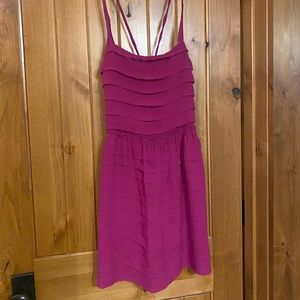 Free People Dark Pink Purple Magenta Tie Back Ruffle S/M